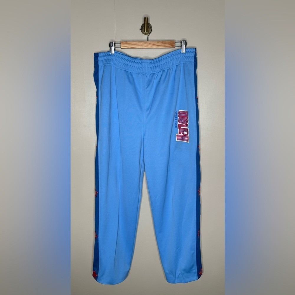 Vintage‎ Harlem 125th St Track Pants XL Blue Red Star Stripes Y2K Hip Hop
